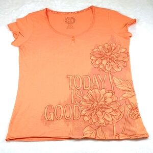 Life Is Good Henley style tshirt M NWOT